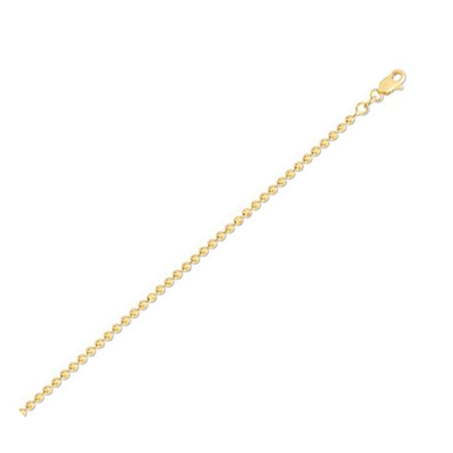 Moon Cut Bead Chain in 14k Yellow Gold (2.50 mm)  DestGlow