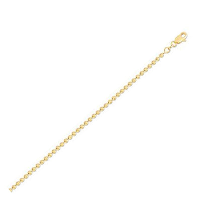 Moon Cut Bead Chain in 14k Yellow Gold (2.50 mm)  DestGlow