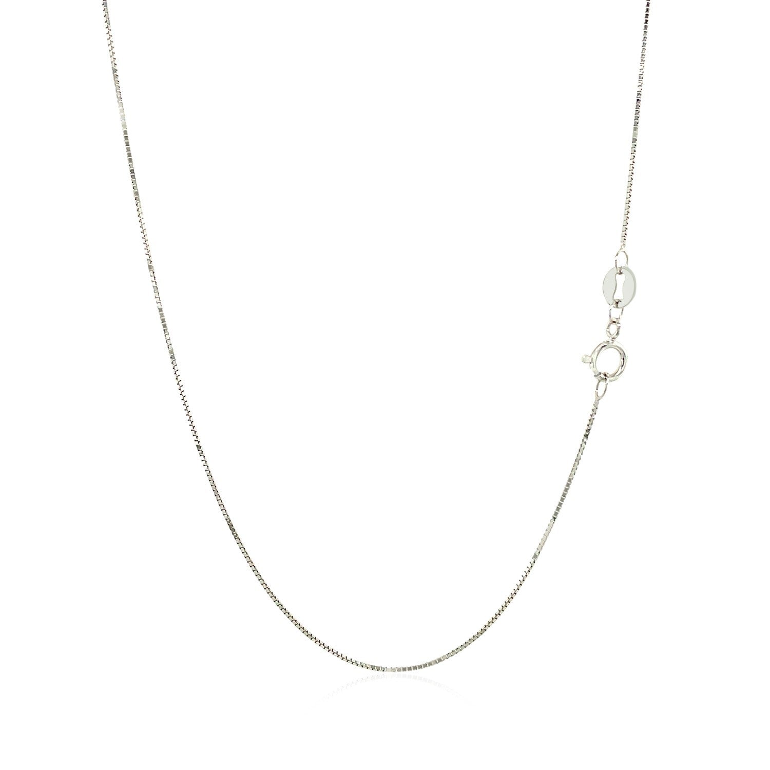 10k White Gold Classic Box Chain 0.6mm by Bids.com