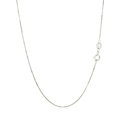 10k White Gold Classic Box Chain 0.6mm by Bids.com