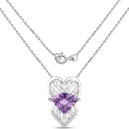 5.80 Carat Genuine Amethyst .925 Sterling Silver Pendant by Bids.com