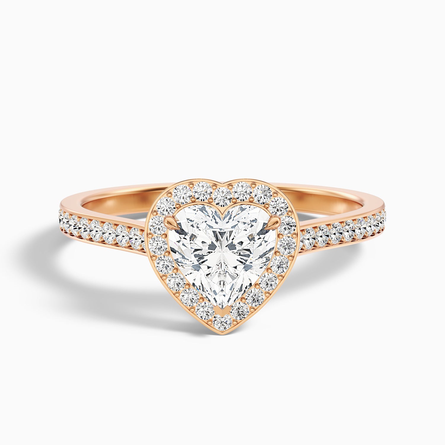 Macy 4 Carat Heart Shaped Halo Pave Lab Grown Diamond Ring in 14k Yellow Gold  DestGlow