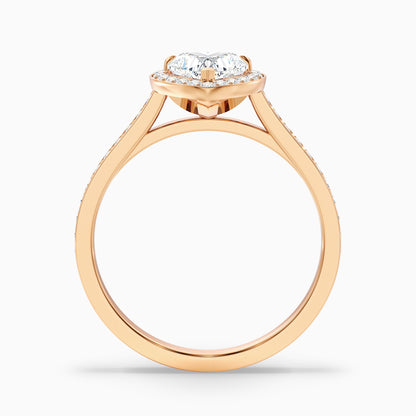 Kira 2.5 Carat Heart Shaped Halo Pave Moissanite Engagement Ring in 925 Sterling Silver