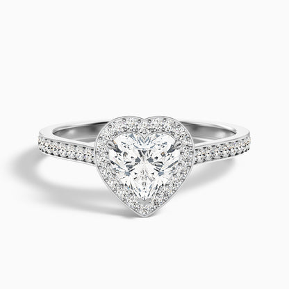 Arla 6 Carat Heart Shaped Halo Pave Moissanite Engagement Ring in 925 Sterling Silver