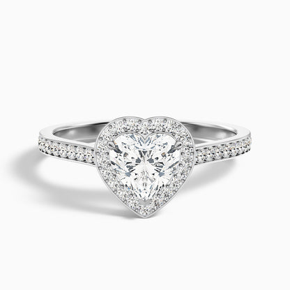 Macy 5 Carat Heart Shaped Halo Pave Lab Grown Diamond Ring in 10k Yellow Gold