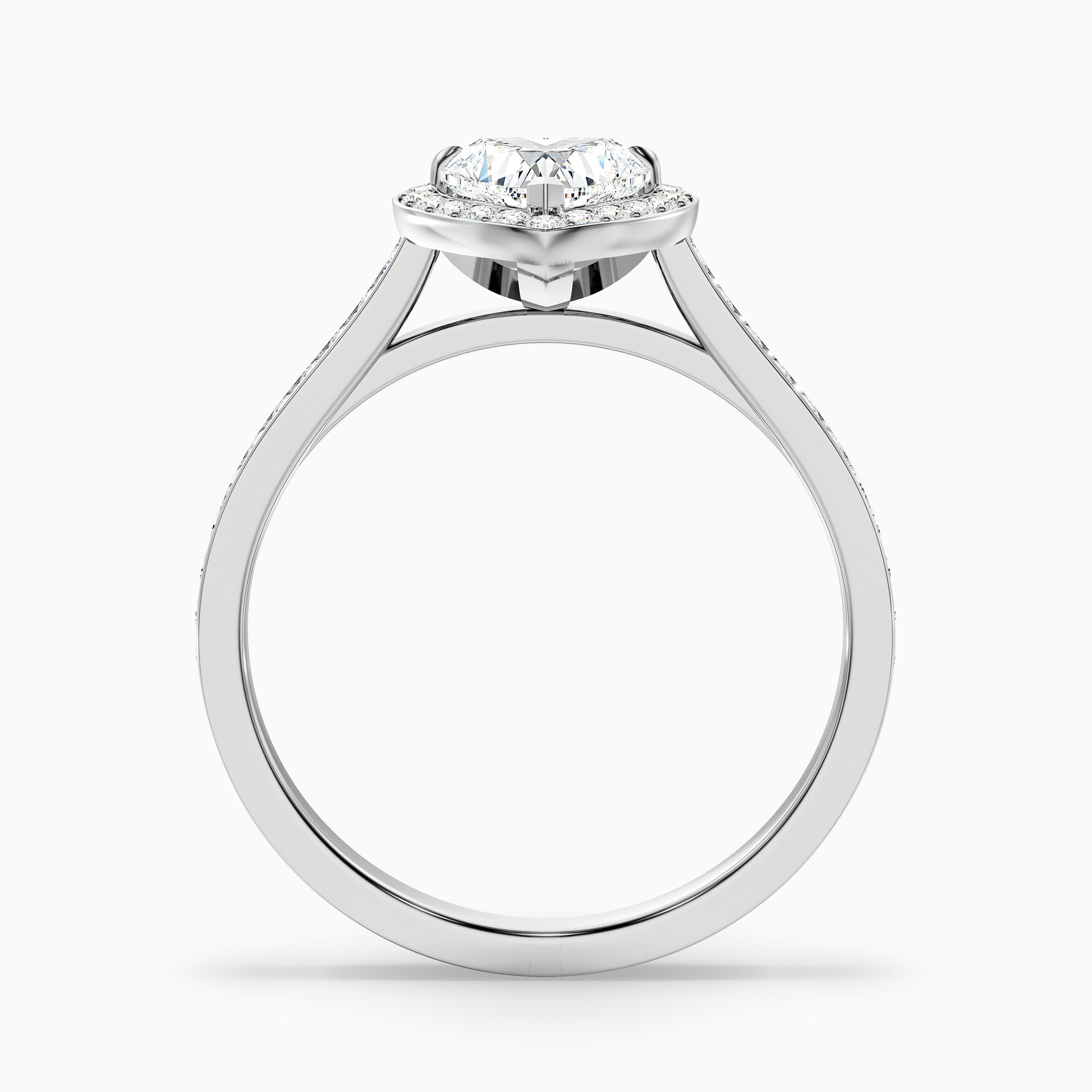 Arla 9 Carat Heart Shaped Halo Pave Moissanite Engagement Ring in 925 Sterling Silver