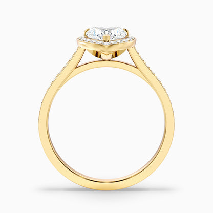 Arla 10 Carat Heart Shaped Halo Pave Moissanite Engagement Ring in 10k Yellow Gold  DestGlow