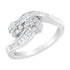14K White Gold Round and Baguette Diamond Bypass Ring (1/2 cttw, H-I Color, I1-I2 Clarity) - Ring Size 6 by Bids.com
