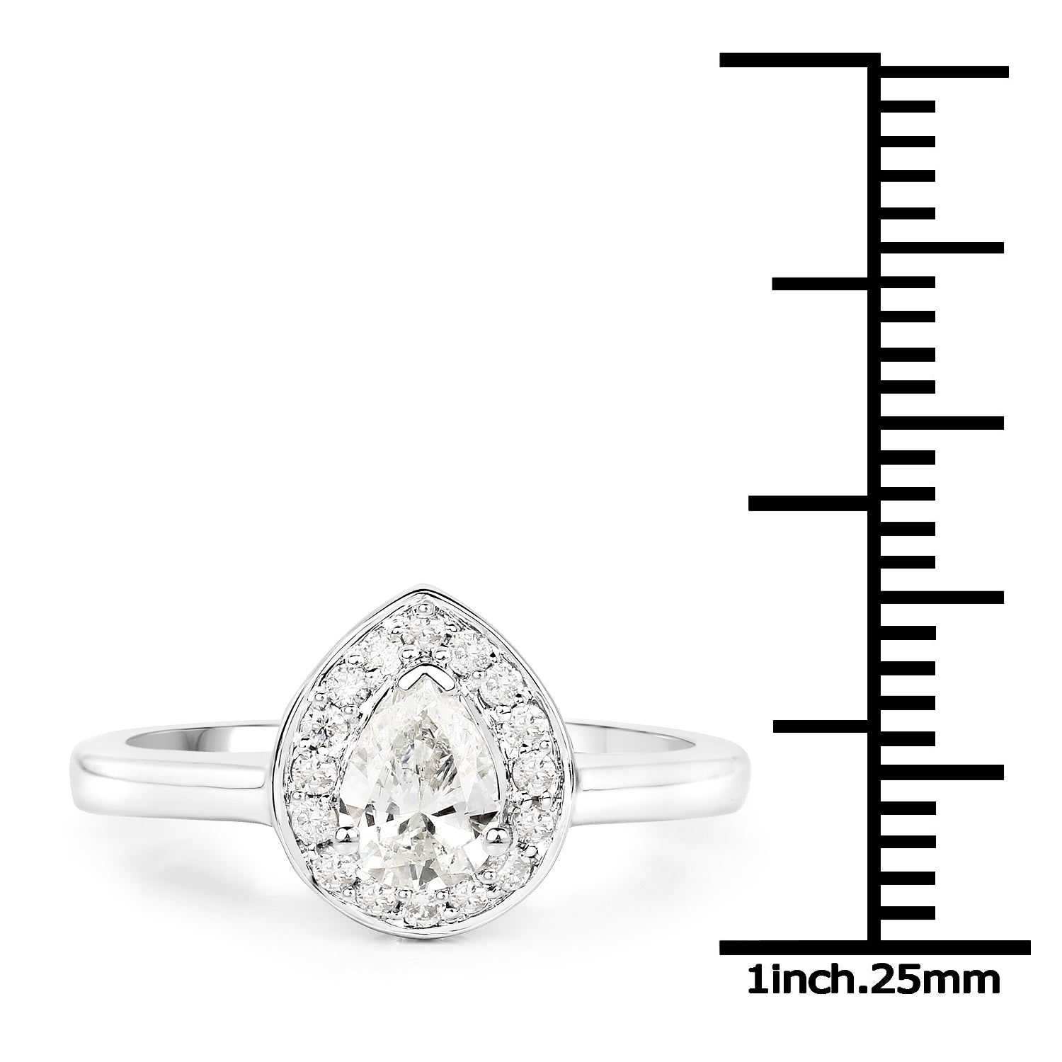 14K White Gold 0.64 Carat Genuine White Diamond Ring by Bids.com