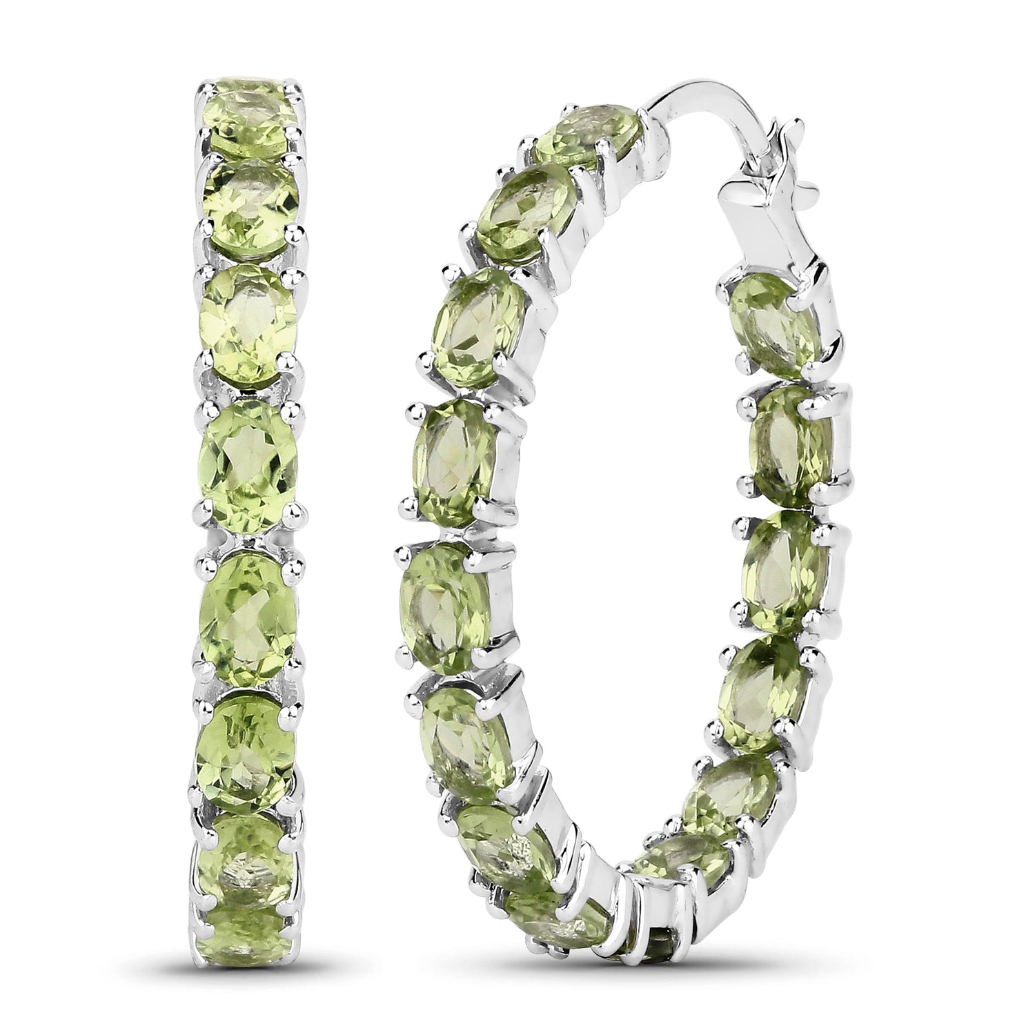 5.10 Carat Genuine Peridot .925 Sterling Silver Earrings  DestGlow