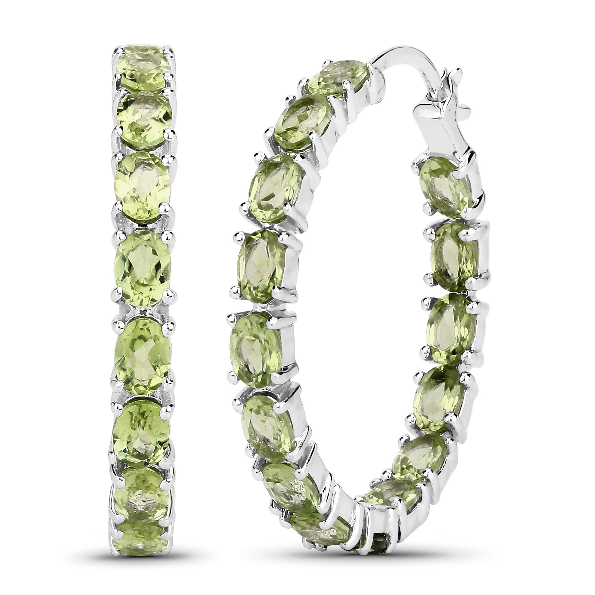 5.10 Carat Genuine Peridot .925 Sterling Silver Earrings  DestGlow