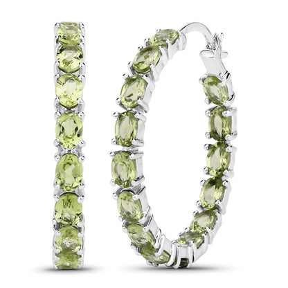 5.10 Carat Genuine Peridot .925 Sterling Silver Earrings  DestGlow