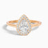 Nina 2.5 Carat Pear Halo Lab Grown Diamond Ring in 10k Rose Gold  DestGlow