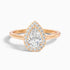 Nina 4.5 Carat Pear Halo Lab Grown Diamond Ring in 14k Rose Gold  DestGlow