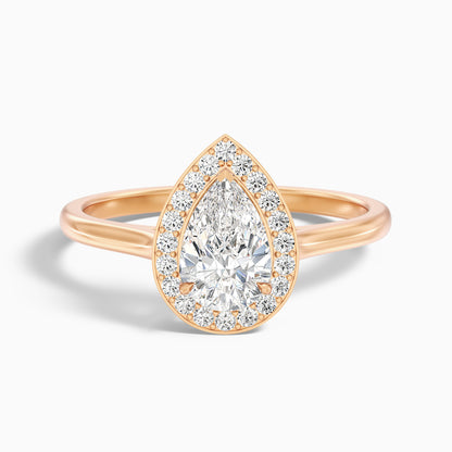 Nina 2.5 Carat Pear Halo Lab Grown Diamond Ring in 18k White Gold