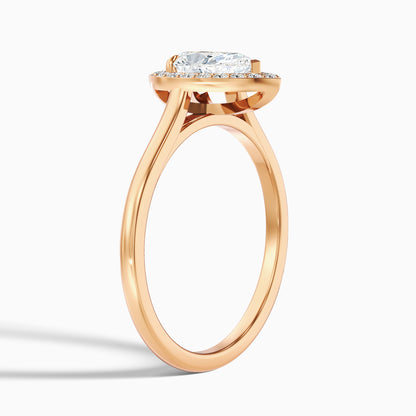 Siya 4.5 Carat Pear Halo Moissanite Engagement Ring in 925 Sterling Silver