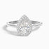 Siya 2.5 Carat Pear Halo Moissanite Engagement Ring in 10k White Gold  DestGlow