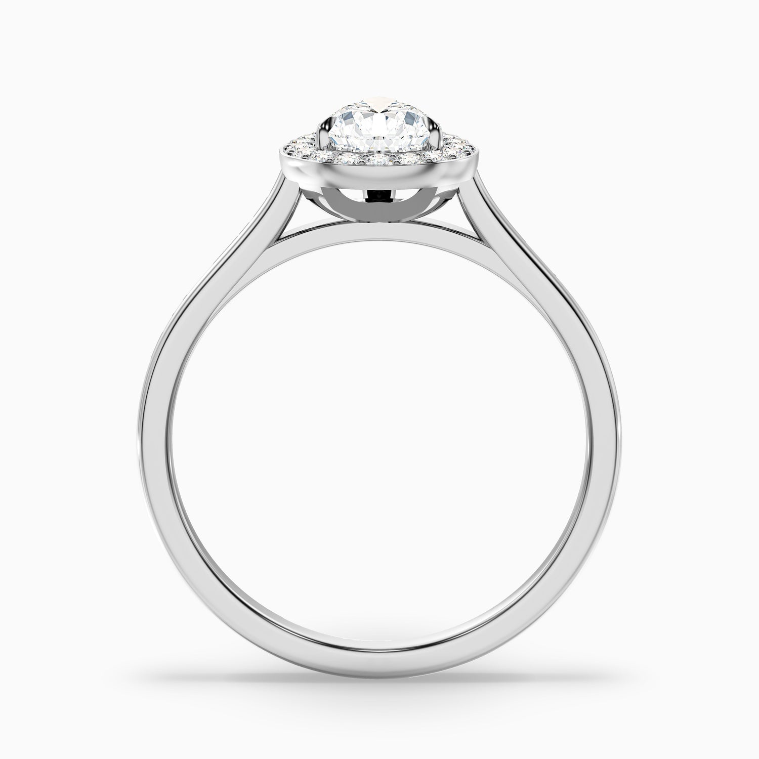 Nina 4.5 Carat Pear Halo Lab Grown Diamond Ring in 10k White Gold  DestGlow