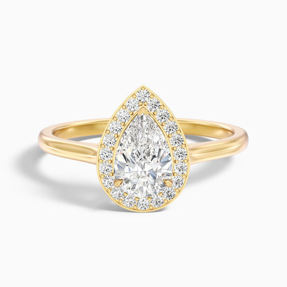 Nina 1 Carat Pear Halo Lab Grown Diamond Ring in 925 Sterling Silver