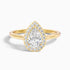 Nina 2.5 Carat Pear Halo Lab Grown Diamond Ring in 10k Yellow Gold  DestGlow