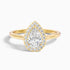 Nina 1 Carat Pear Halo Lab Grown Diamond Ring in 10k Yellow Gold  DestGlow