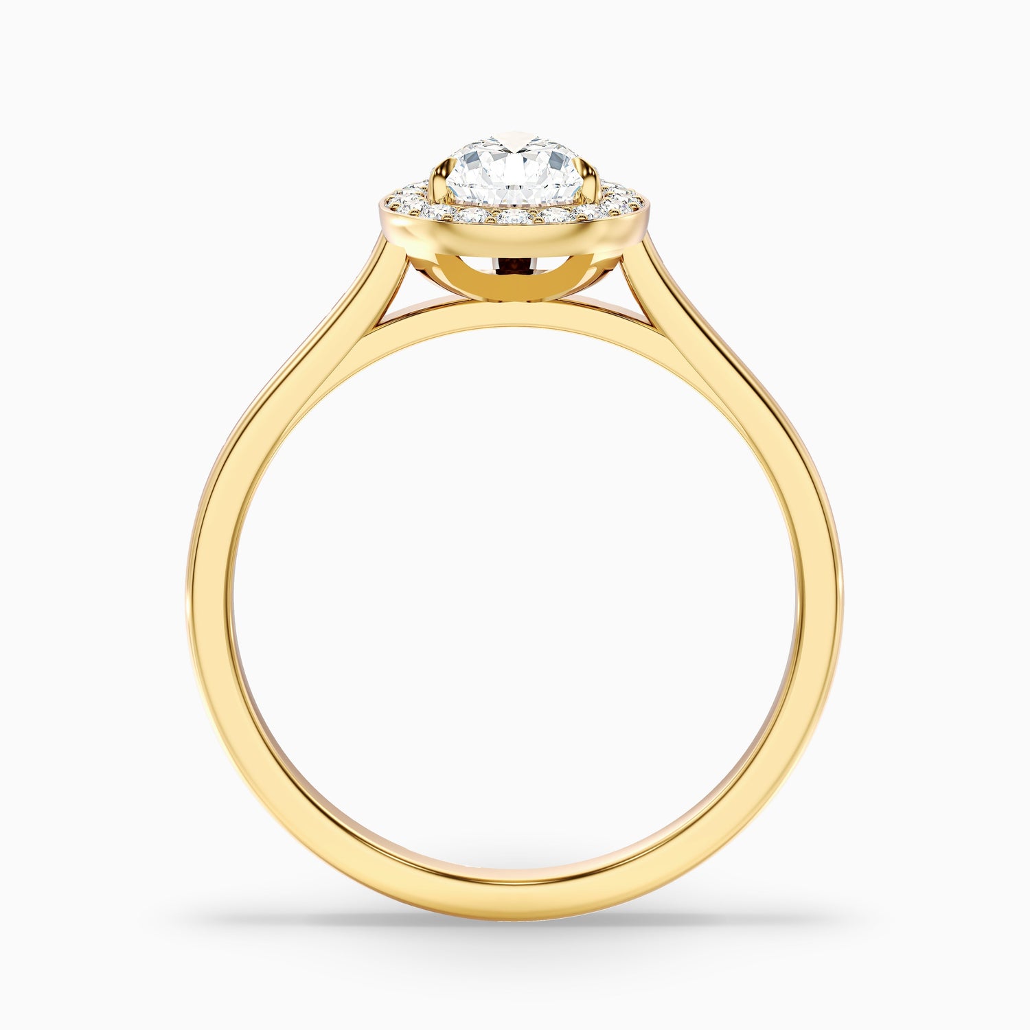 Siya 4.5 Carat Pear Halo Moissanite Engagement Ring in Platinum