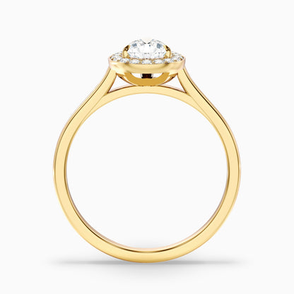 Siya 2.5 Carat Pear Halo Moissanite Engagement Ring in 14k Rose Gold