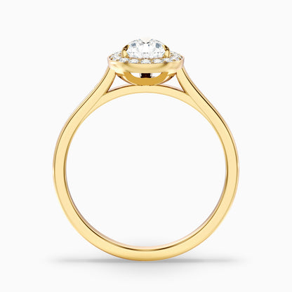 Siya 5 Carat Pear Halo Moissanite Engagement Ring in 14k Rose Gold