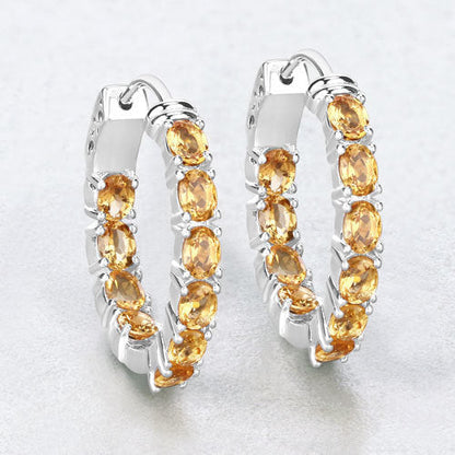 3.20 Carat Genuine Citrine .925 Sterling Silver Earrings  DestGlow