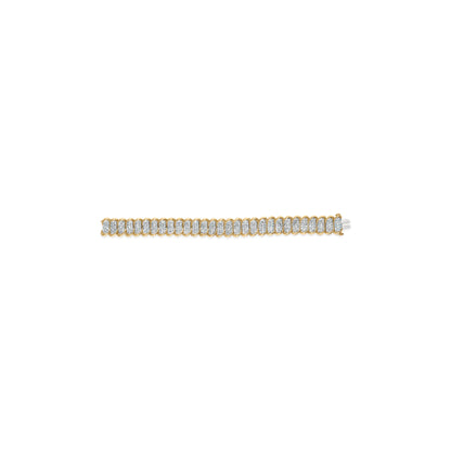 10K Yellow Gold 4.00 Cttw Pave Diamond Classic Link 7" Bracelet (I-J Color, I2-I3 Clarity) by Bids.com