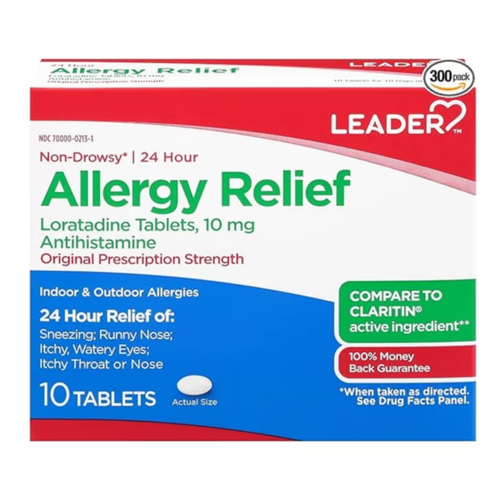 Leader 24 Hour Allergy Relief Loratadine (10mg 10ct) by Farmacias Savia