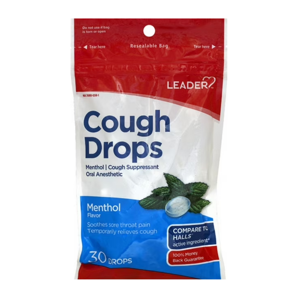 Leader Gluten Free Menthol Cough Drops (30 ct) by Farmacias Savia