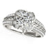 Round Diamond Floral Motif Engagement Ring in 14k White Gold (1 3/8 cttw) by Bids.com