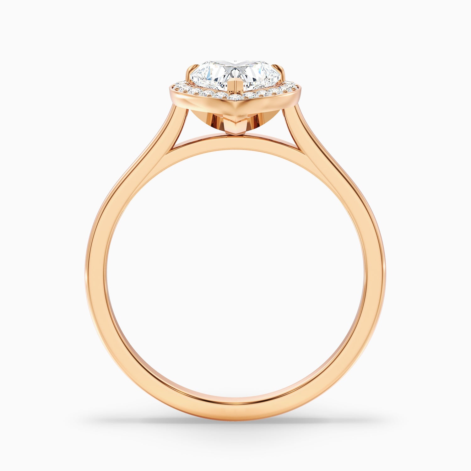Ruby 4 Carat Heart Halo Lab Grown Diamond Ring in 10k Rose Gold