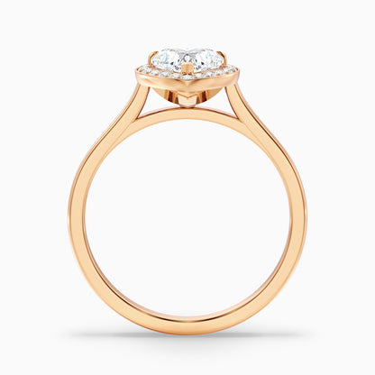 Nyla 4.5 Carat Heart Halo Moissanite Engagement Ring in 14k Yellow Gold