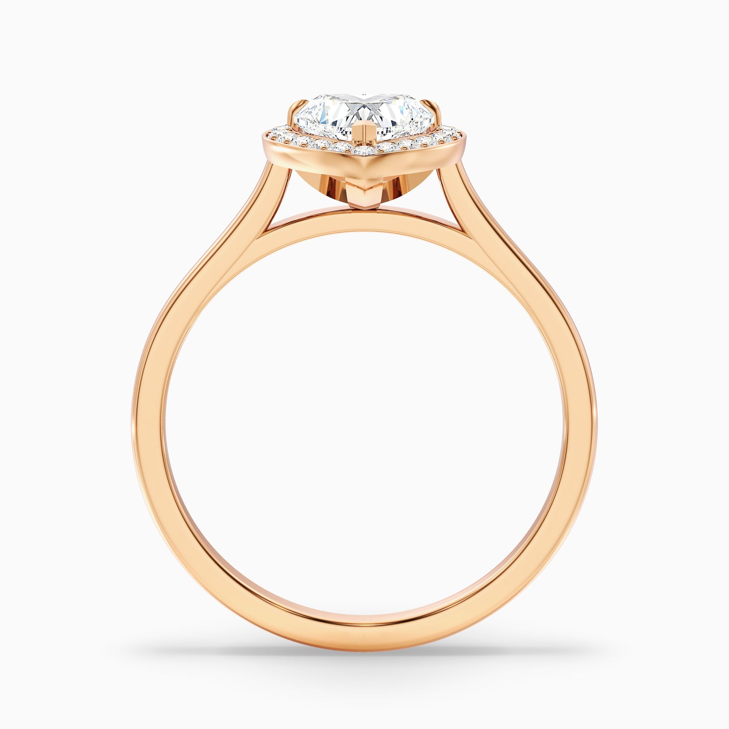 Nyla 4.5 Carat Heart Halo Moissanite Engagement Ring in 14k Rose Gold