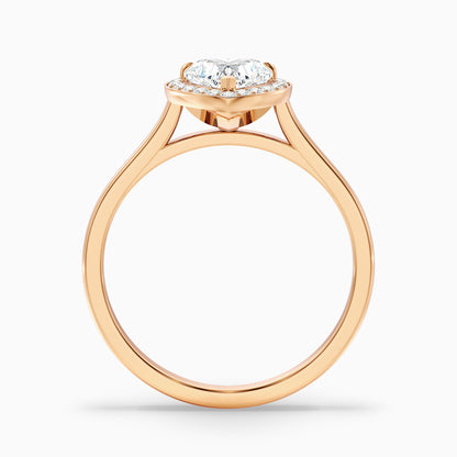 Nyla 5.5 Carat Heart Halo Moissanite Engagement Ring in 10k Rose Gold