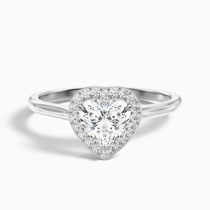 Nyla 3 Carat Heart Halo Moissanite Engagement Ring in 18k Rose Gold