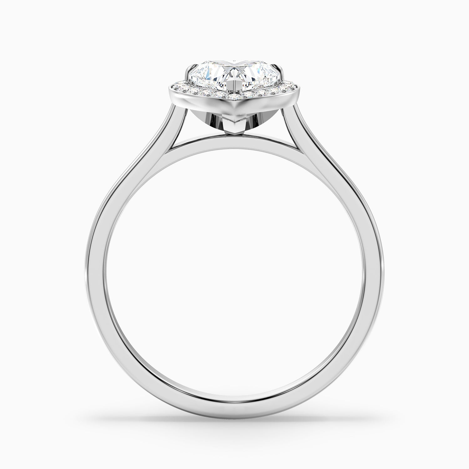 Nyla 2 Carat Heart Halo Moissanite Engagement Ring in 18k Yellow Gold