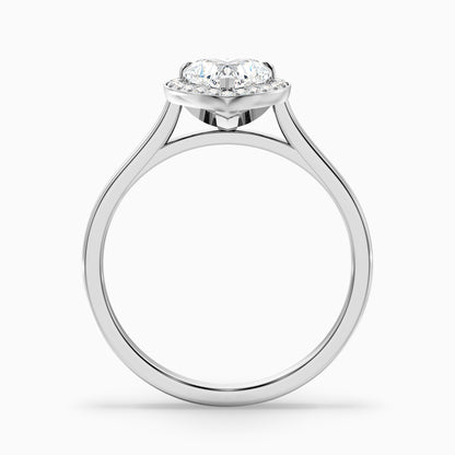 Nyla 4.5 Carat Heart Halo Moissanite Engagement Ring in 14k Yellow Gold