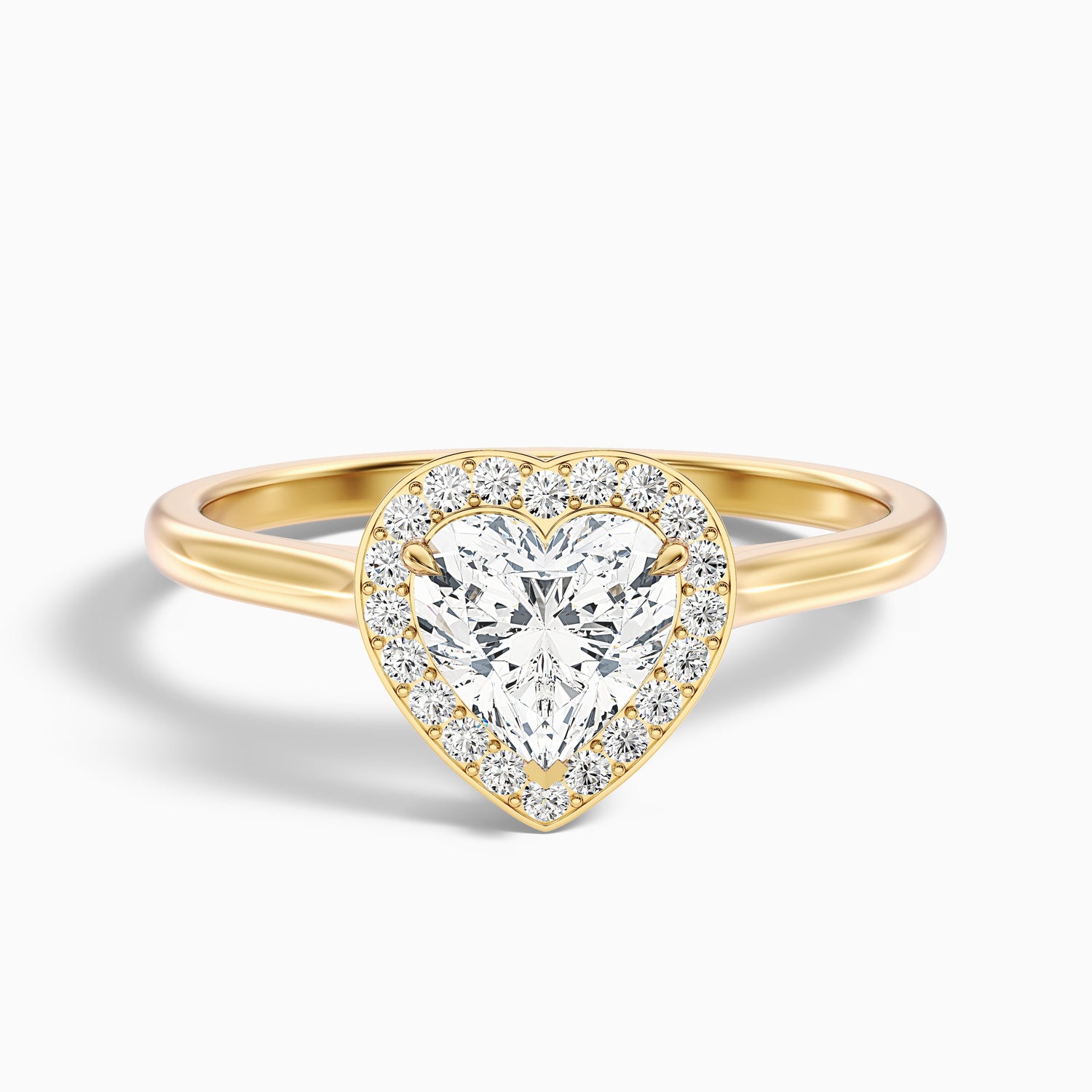 Ruby 1.5 Carat Heart Halo Lab Grown Diamond Ring in 10k White Gold