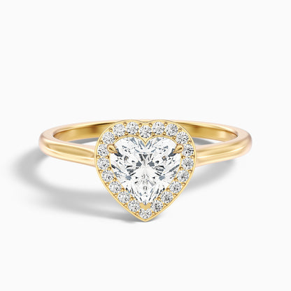 Nyla 1.5 Carat Heart Halo Moissanite Engagement Ring in 14k Rose Gold