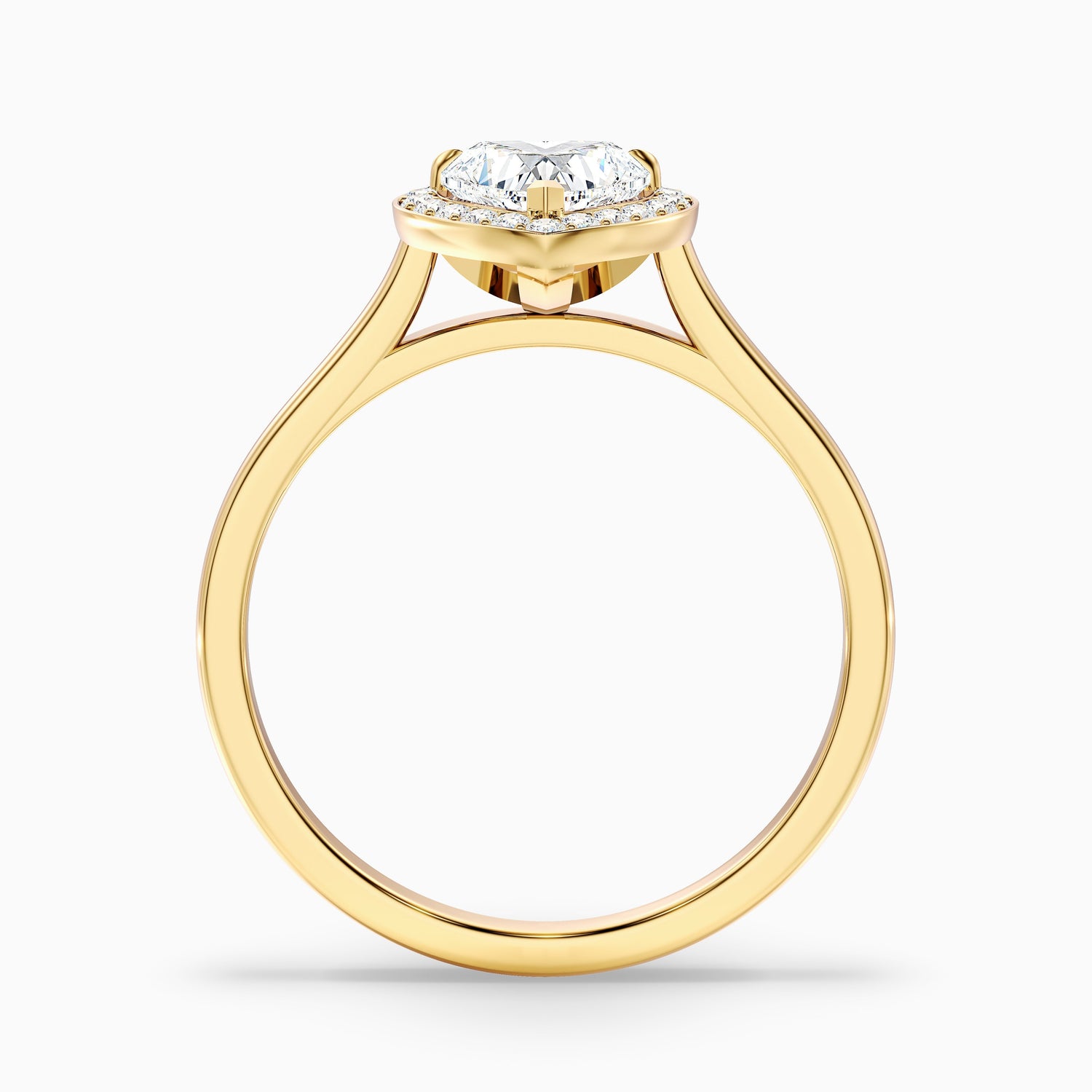 Ruby 4 Carat Heart Halo Lab Grown Diamond Ring in 14k White Gold