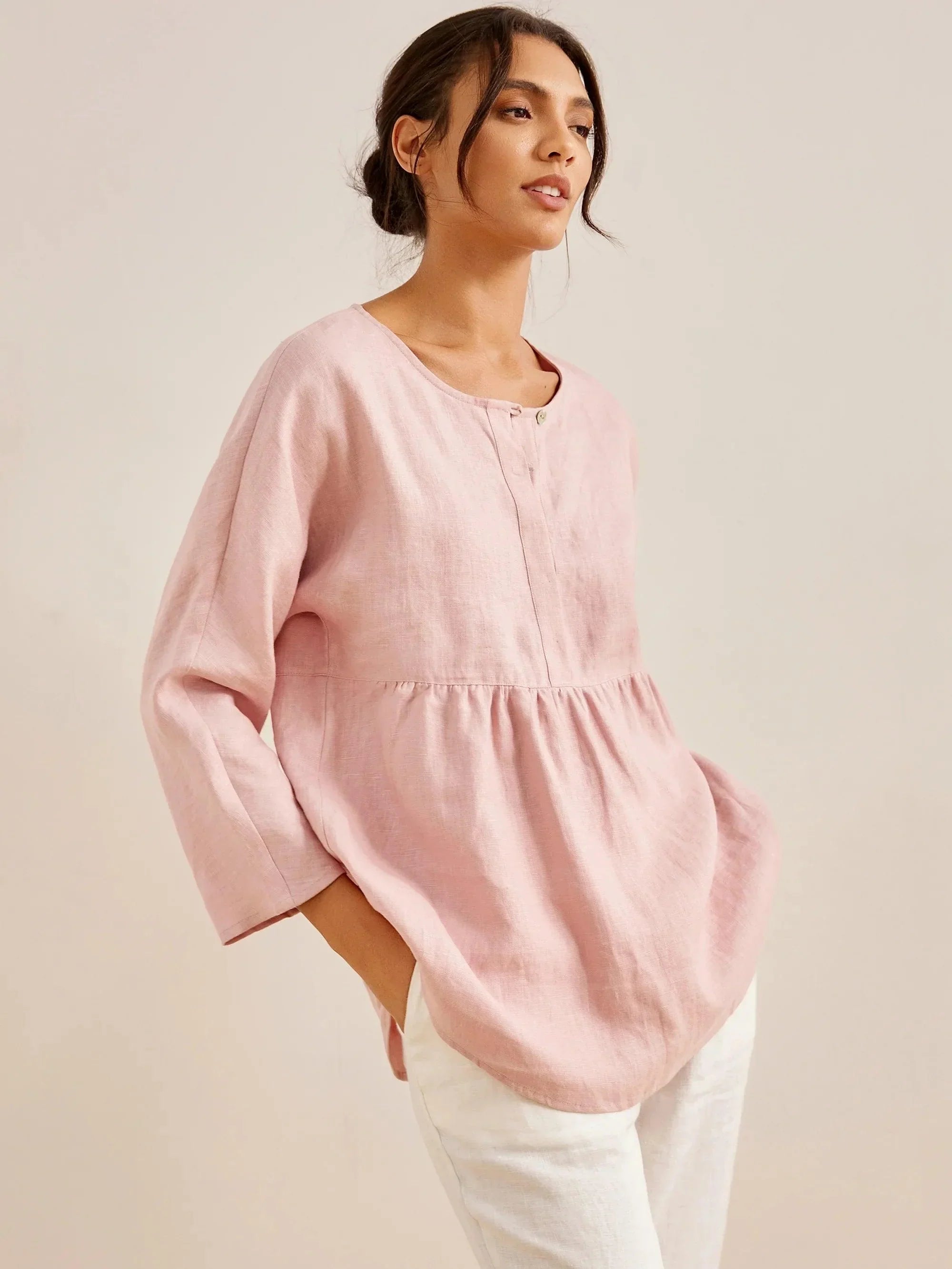 Linen Long-Sleeved Top SITKA by LINTICO