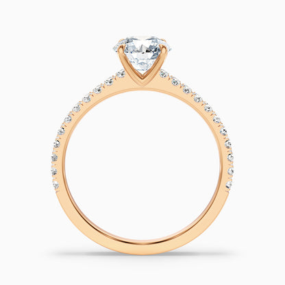 Zola 4.5 Carat Round Side Stone Pave Moissanite Engagement Ring in Platinum