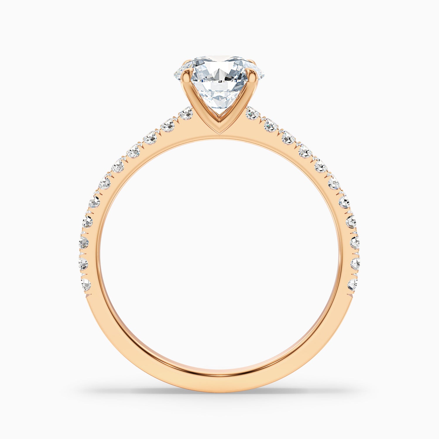 Sarah 1 Carat Round Side Stone Pave Lab Grown Diamond Ring in 925 Sterling Silver