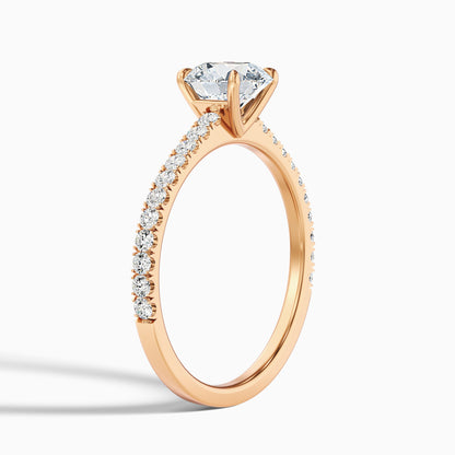 Zola 2.5 Carat Round Side Stone Pave Moissanite Engagement Ring in 10k Yellow Gold