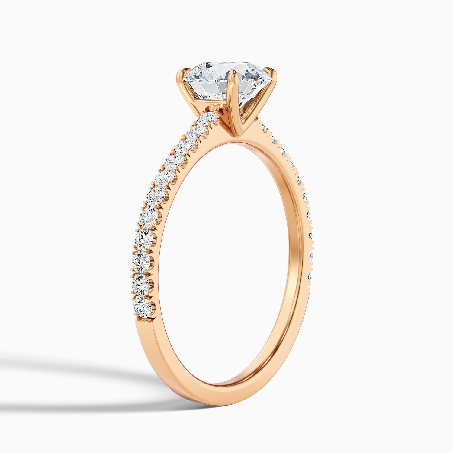 Zola 2.5 Carat Round Side Stone Pave Moissanite Engagement Ring in Platinum