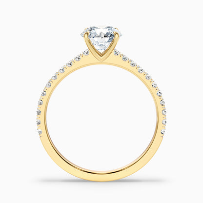 Sarah 2.5 Carat Round Side Stone Pave Lab Grown Diamond Ring in 10k Rose Gold