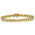 10K Yellow Gold Plated .925 Sterling Silver 7.0 cttw 2-Prong Set Round Brilliant Cut Diamond "S" Link Bracelet (J-K color, I1-I2 clarity) - 7" by Bids.com